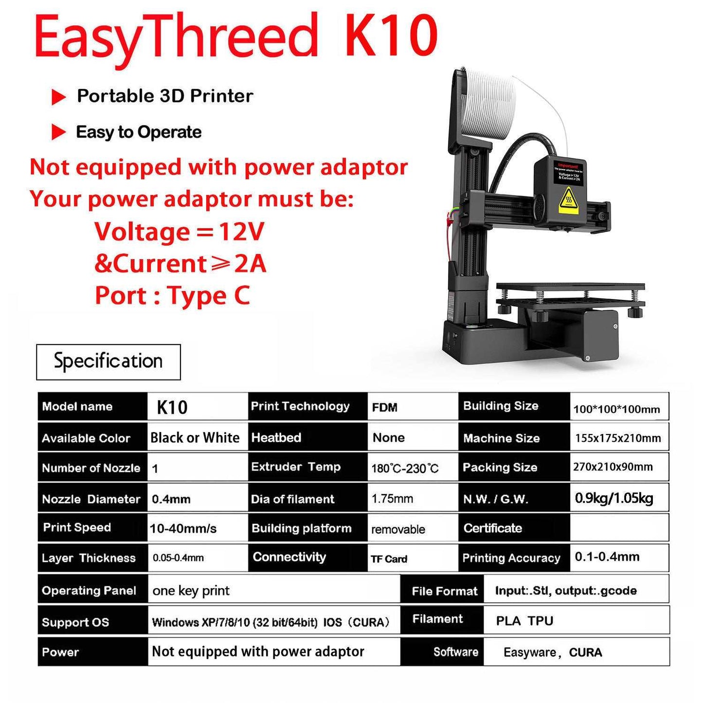 Easy Thread 3D Printer