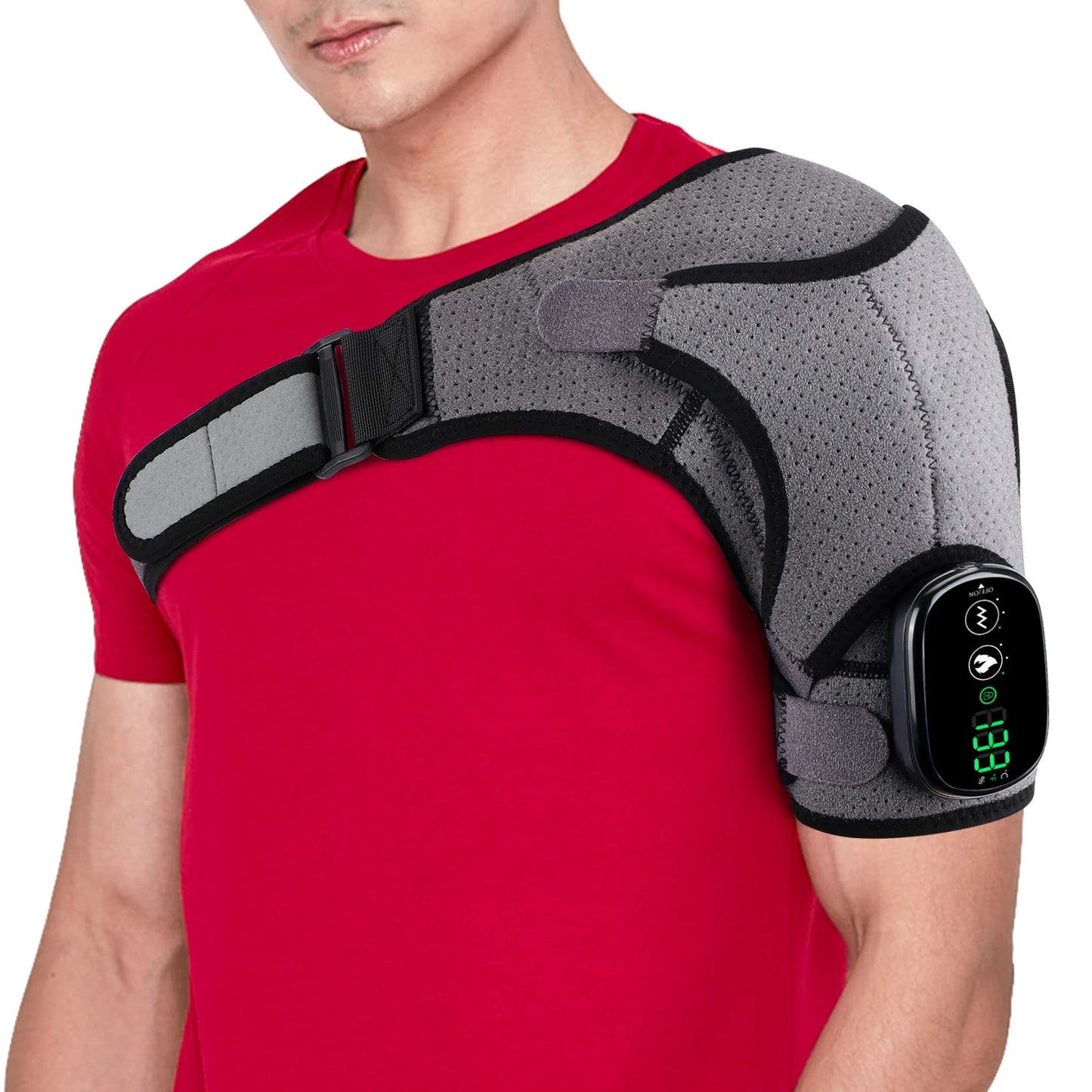 Electric Heating Shoulder Massager Belt – Adjustable Hot Compress Support Brace
