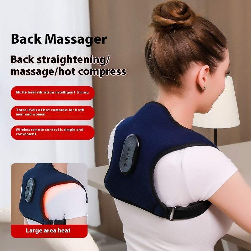 Posture Corrector Belt with Heat & Vibration – Adjustable Full Back Support