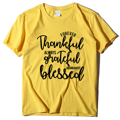 Cotton Alphabet Print T-Shirt