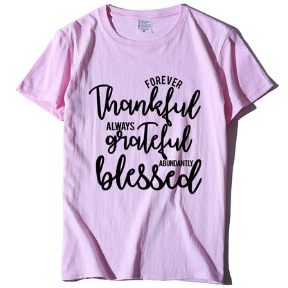 Cotton Alphabet Print T-Shirt