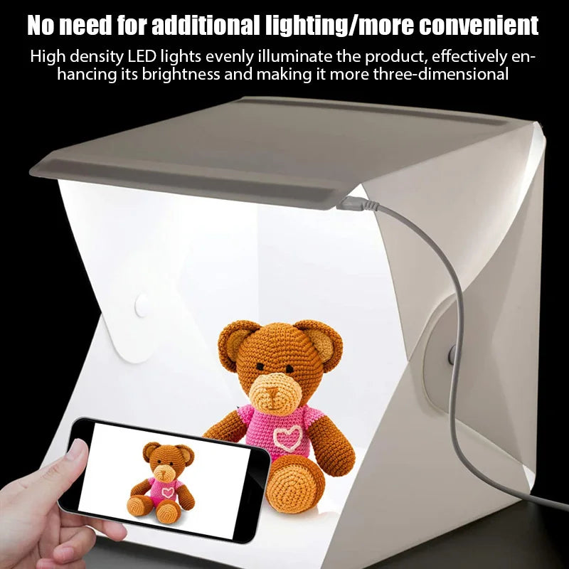 Portable LED Photography Lightbox Studio with Backgrounds