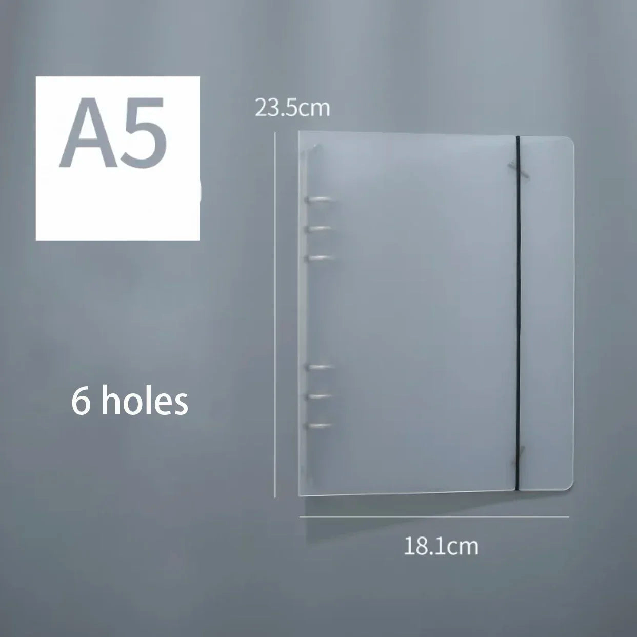 PP Frosted 6-Ring Loose Leaf Binder – A4 / B6 / A7 Translucent Document Organizer