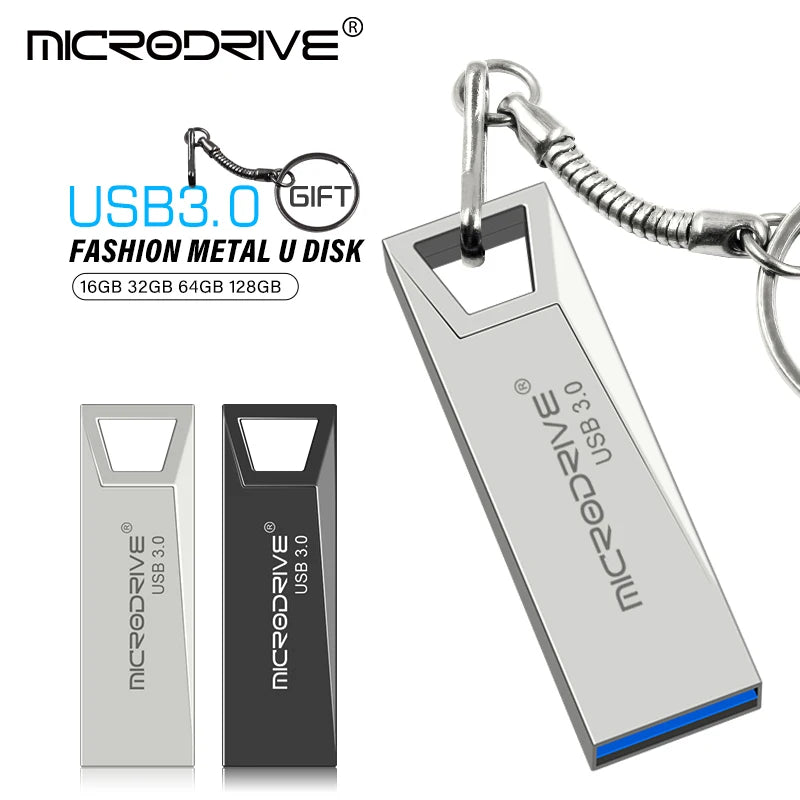 USB 3.0 Mini Metal Flash Drive (16GB–128GB)