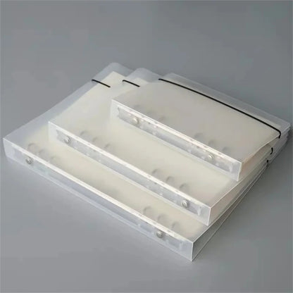 PP Frosted 6-Ring Loose Leaf Binder – A4 / B6 / A7 Translucent Document Organizer