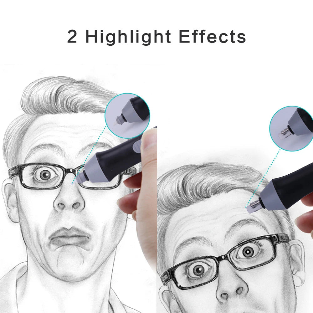 Tenwin Adjustable Electric Eraser – Precision Battery-Powered Sketch Tool with Refills