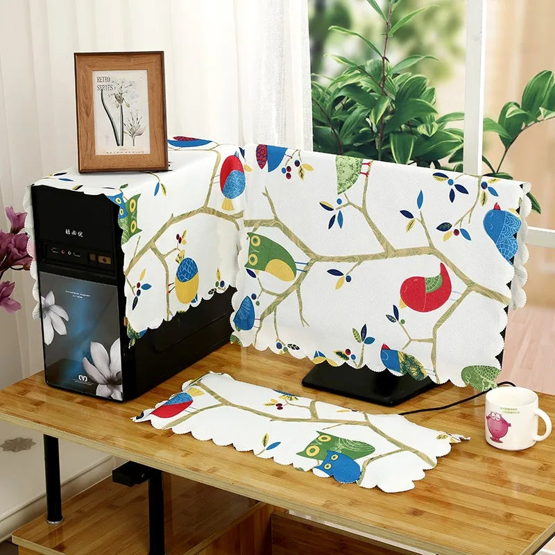 Cotton Linen Computer Monitor Dust Cover