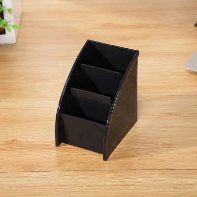 Remote Control Storage Holder – 3-Compartment Desktop Organizer & Phone Stand