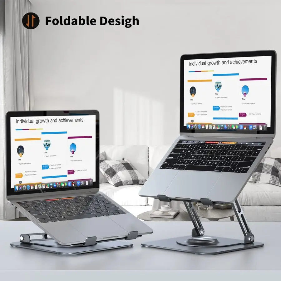 Adjustable Laptop Stand with 360° Rotating Base