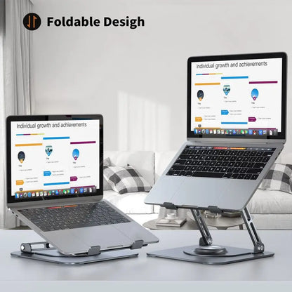 Adjustable Laptop Stand with 360° Rotating Base