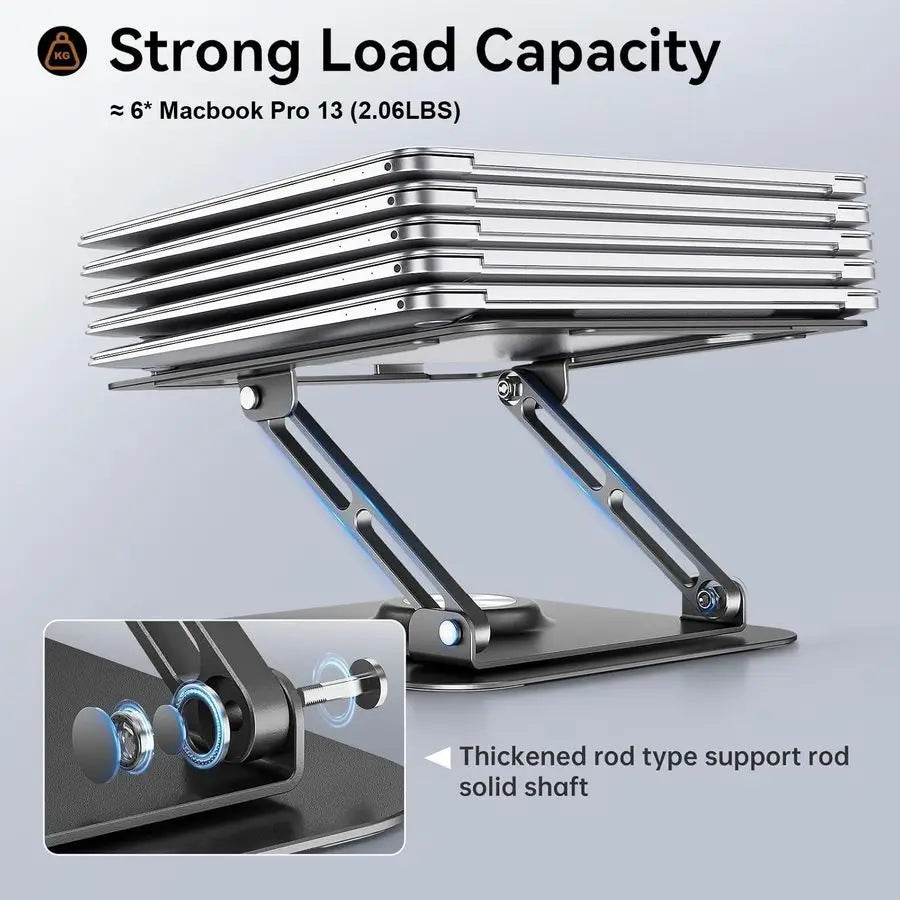 Adjustable Laptop Stand with 360° Rotating Base