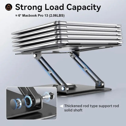 Adjustable Laptop Stand with 360° Rotating Base
