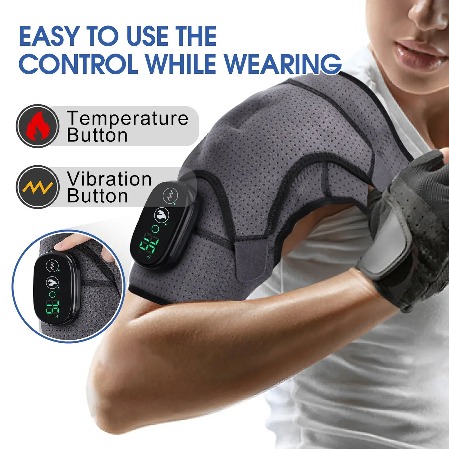 Electric Heating Shoulder Massager Belt – Adjustable Hot Compress Support Brace