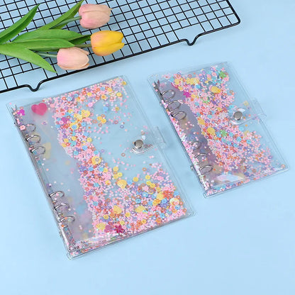 2026 A5 / A6 Glitter Transparent Planner Binder – Clear Shell Organizer Journal
