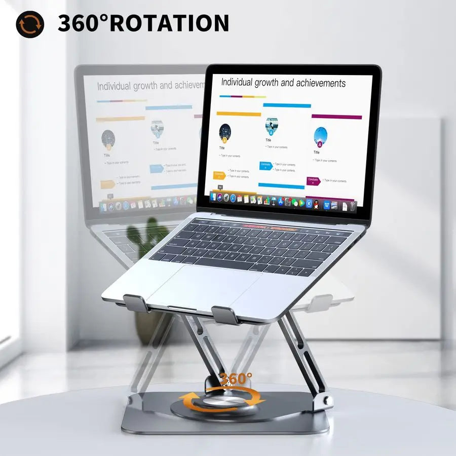 Adjustable Laptop Stand with 360° Rotating Base