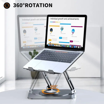 Adjustable Laptop Stand with 360° Rotating Base