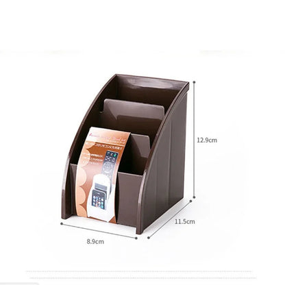 Remote Control Storage Holder – 3-Compartment Desktop Organizer & Phone Stand