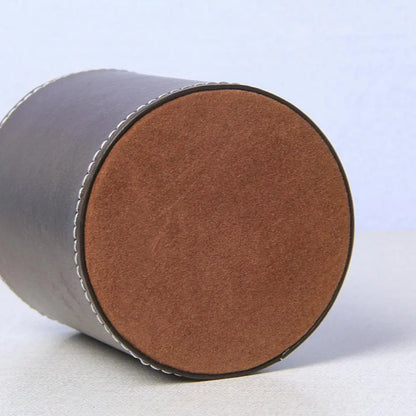 Large Capacity PU Leather Pen Holder – Round Desktop Organizer