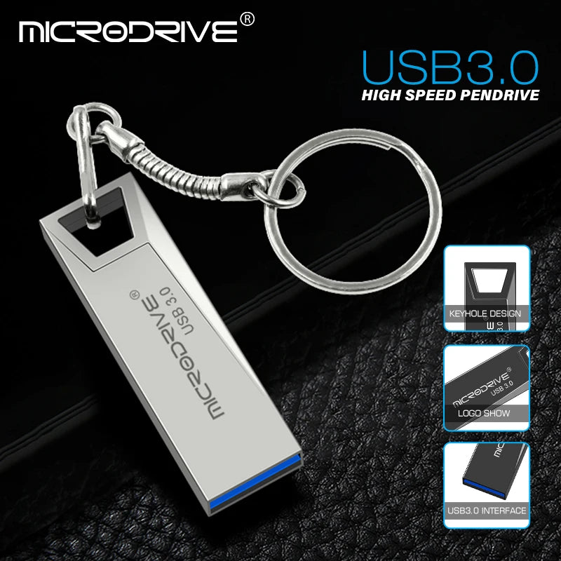 USB 3.0 Mini Metal Flash Drive (16GB–128GB)
