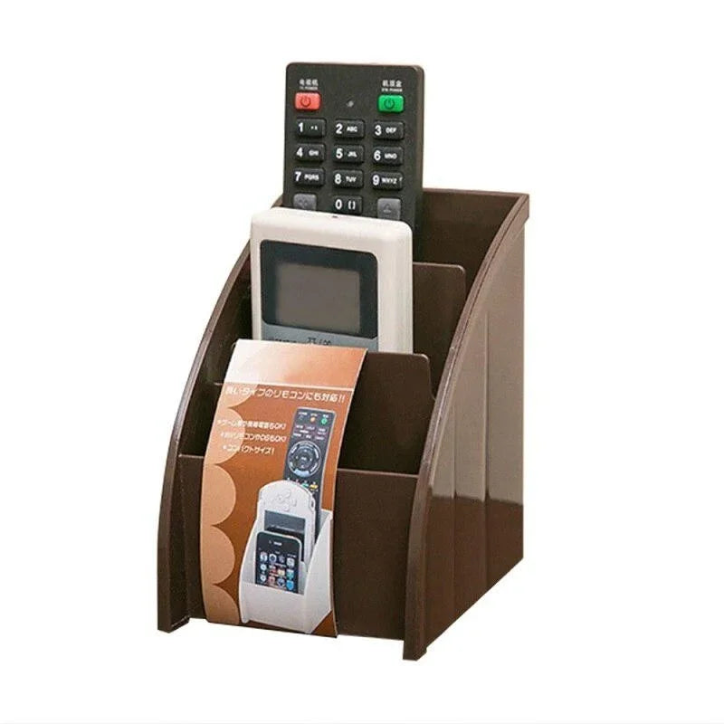 Remote Control Storage Holder – 3-Compartment Desktop Organizer & Phone Stand