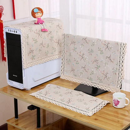 Cotton Linen Computer Monitor Dust Cover