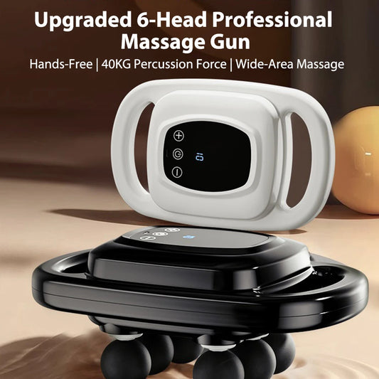 Six-Head Deep Tissue Massage Gun – 9 Modes & Multi-Speed Percussion Therapy