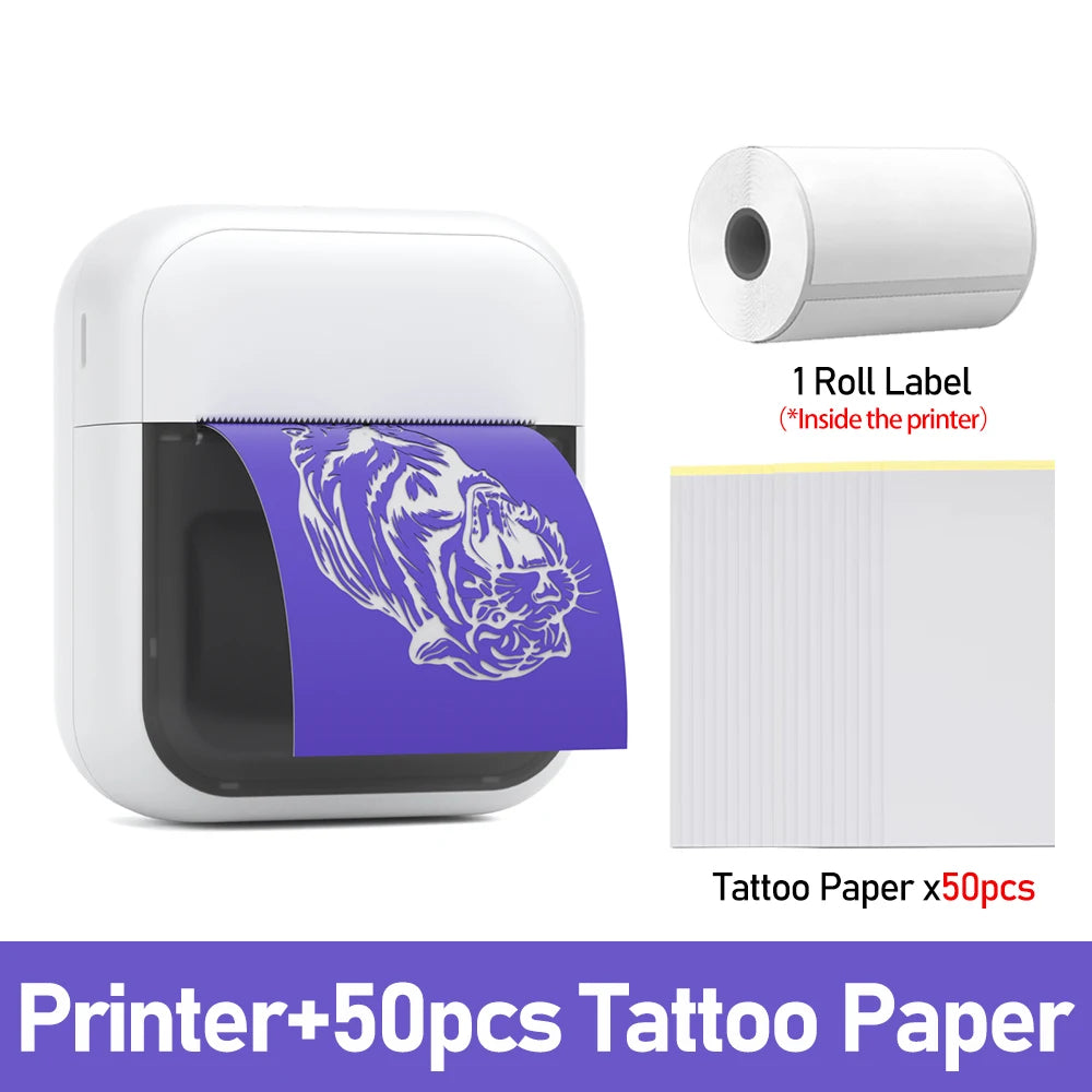 Portable Mini Thermal Label & Tattoo Printer – Inkless Bluetooth Sticker Printer