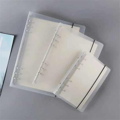PP Frosted 6-Ring Loose Leaf Binder – A4 / B6 / A7 Translucent Document Organizer