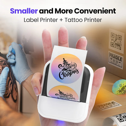 Portable Mini Thermal Label & Tattoo Printer – Inkless Bluetooth Sticker Printer