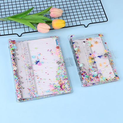 2026 A5 / A6 Glitter Transparent Planner Binder – Clear Shell Organizer Journal