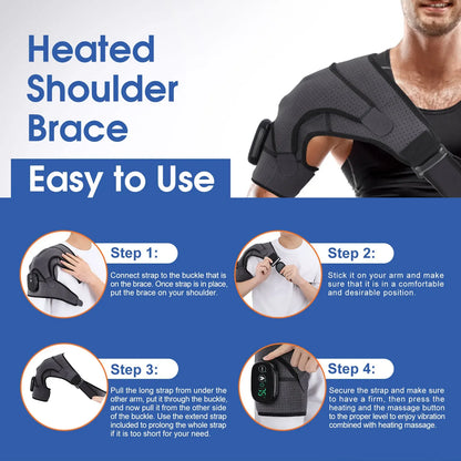 Electric Heating Shoulder Massager Belt – Adjustable Hot Compress Support Brace
