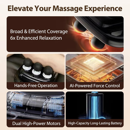 Six-Head Deep Tissue Massage Gun – 9 Modes & Multi-Speed Percussion Therapy