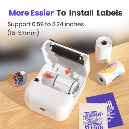 Portable Mini Thermal Label & Tattoo Printer – Inkless Bluetooth Sticker Printer