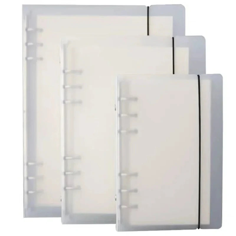 PP Frosted 6-Ring Loose Leaf Binder – A4 / B6 / A7 Translucent Document Organizer