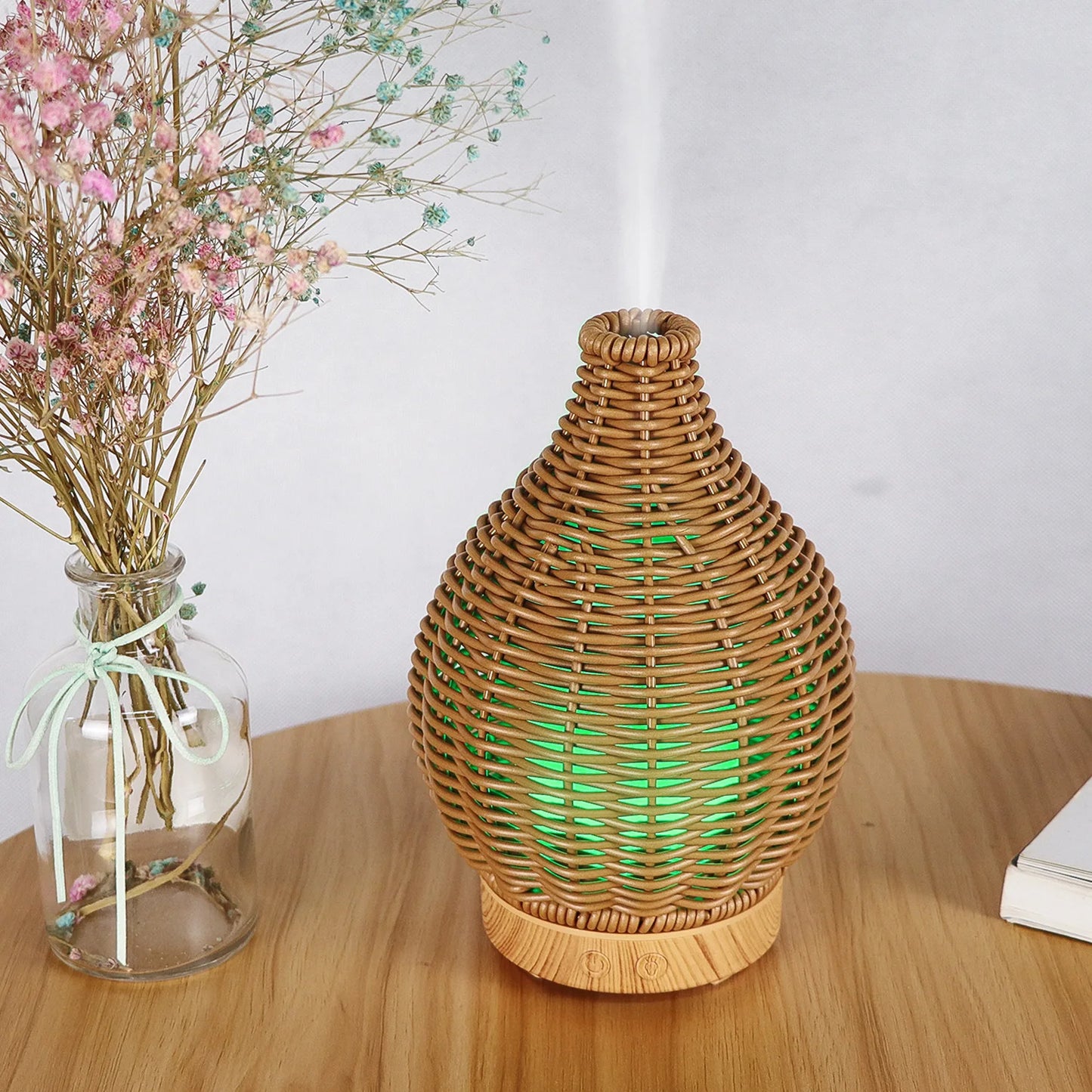 Wood Weave Mini Ultrasonic Humidifier & Essential Oil Diffuser – USB Night Light