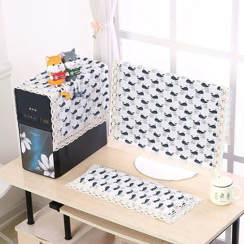 Cotton Linen Computer Monitor Dust Cover