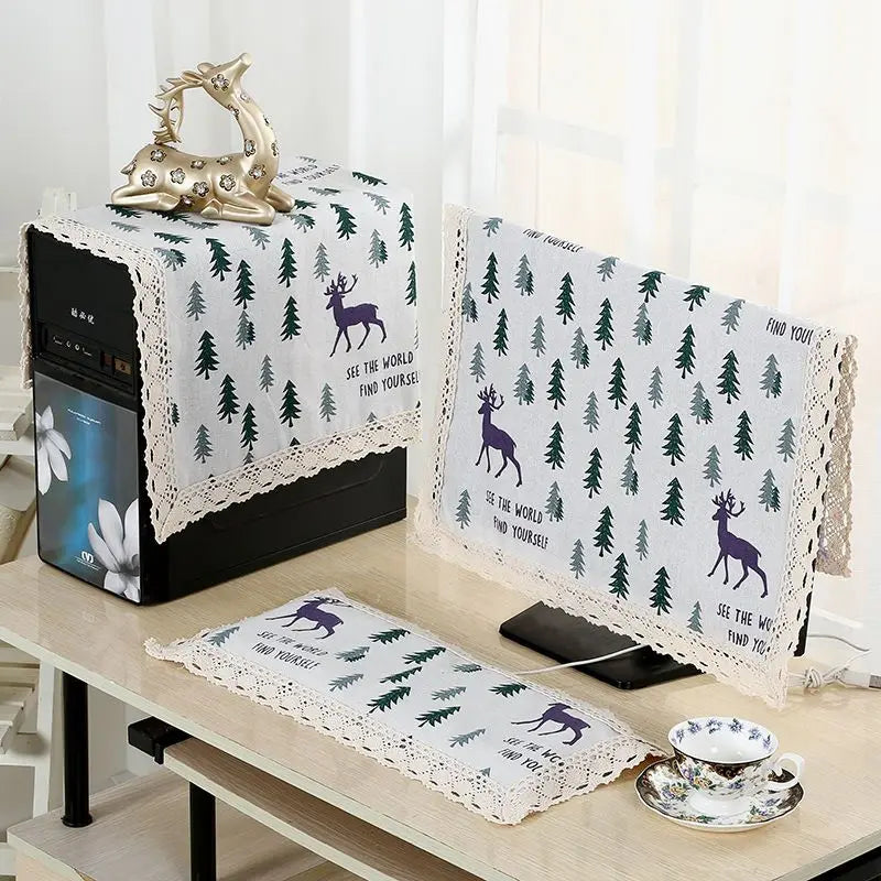 Cotton Linen Computer Monitor Dust Cover