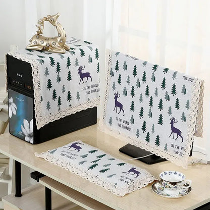 Cotton Linen Computer Monitor Dust Cover