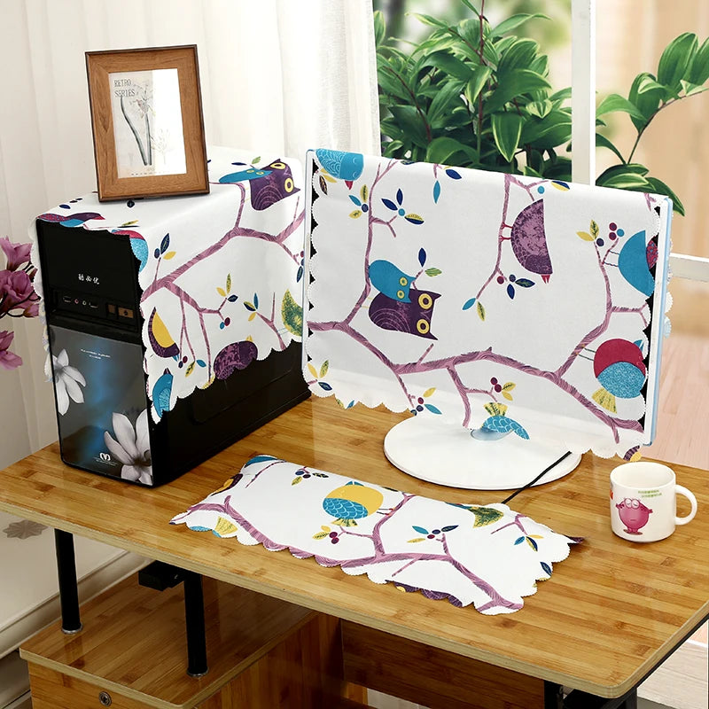 Cotton Linen Computer Monitor Dust Cover