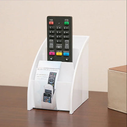 Remote Control Storage Holder – 3-Compartment Desktop Organizer & Phone Stand