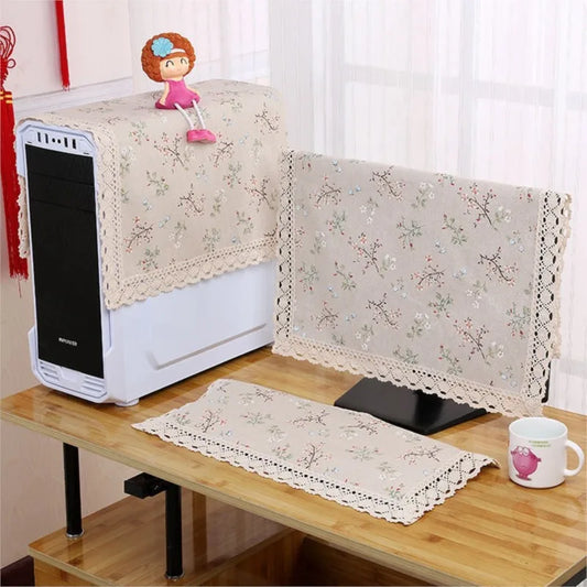 Cotton Linen Computer Monitor Dust Cover
