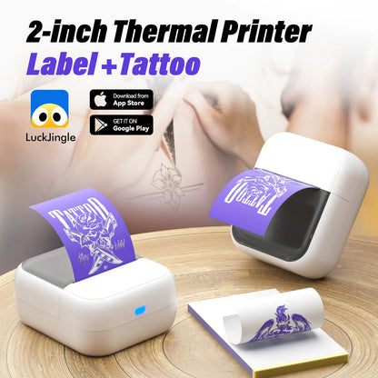Portable Mini Thermal Label & Tattoo Printer – Inkless Bluetooth Sticker Printer