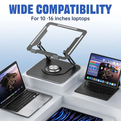 Adjustable Laptop Stand with 360° Rotating Base